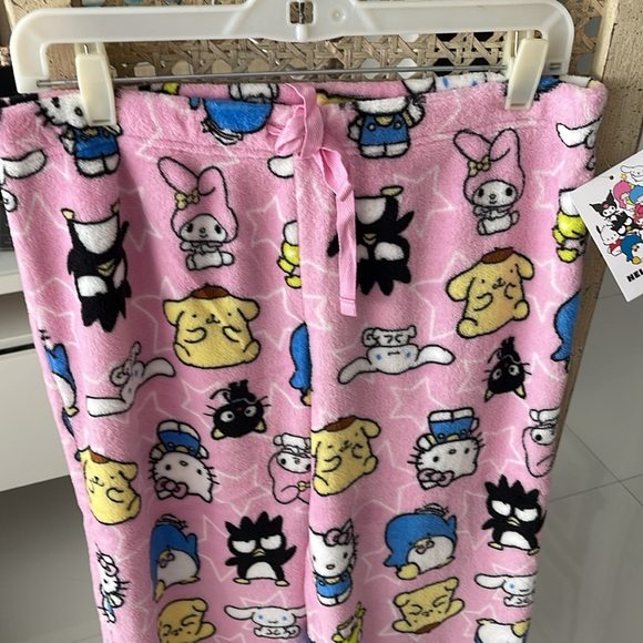 Hello Kitty Pink/White/Black/Yellow Kitty & Friends Plush Soft PJ Pants - Picture 3 of 5